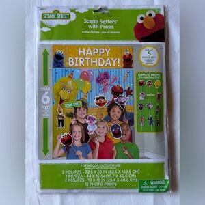 Sesame Street Backdrop Banner with 12 props